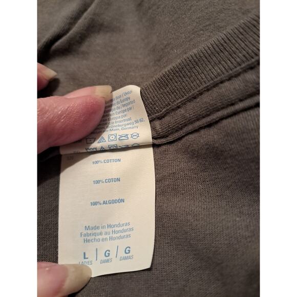 Port & Company Ladies Short Sleeved Tee Shirt Gray Size Large - Picture 5 of 5